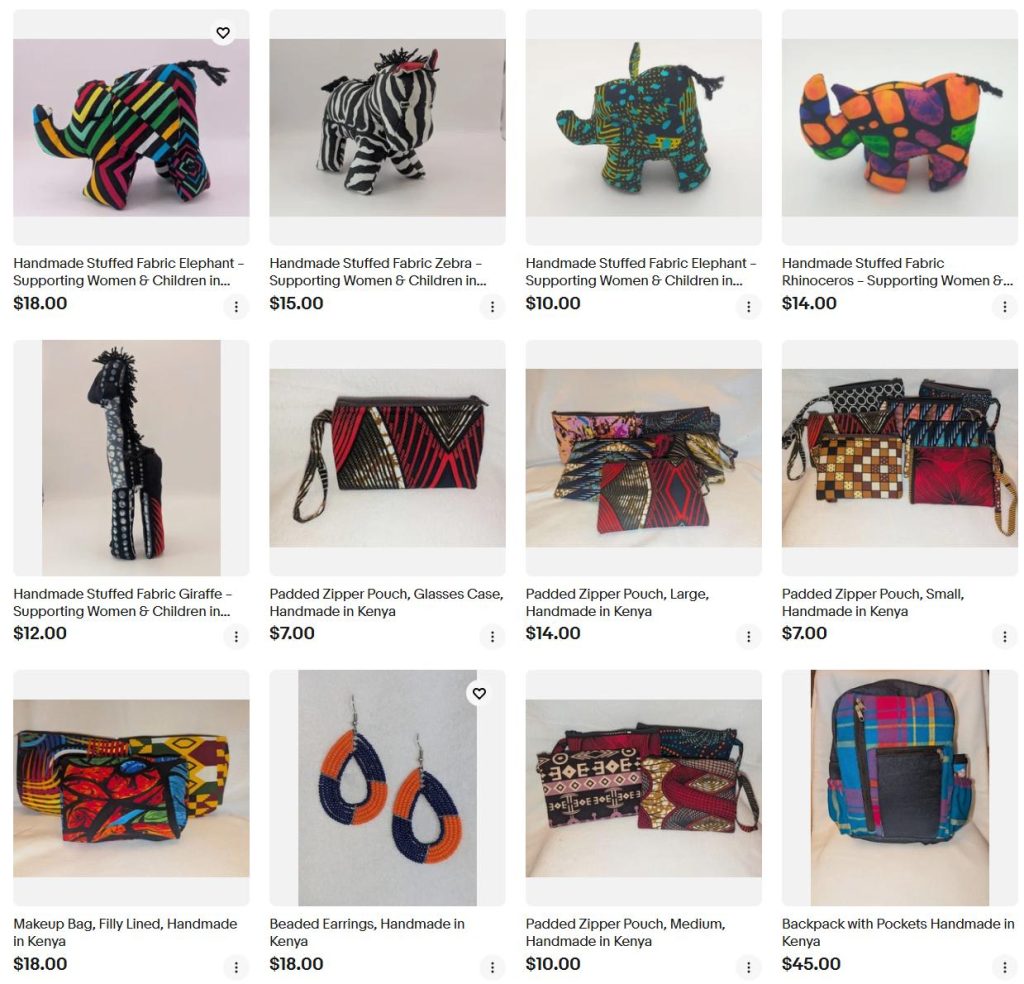 Handcrafted products available through the TCOLF eBay shop